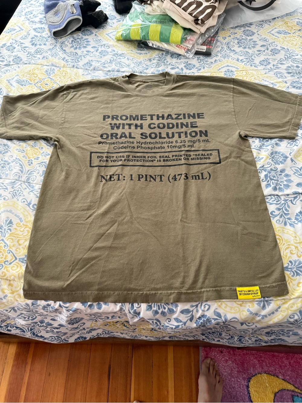 ALOC Mens Olive Green Short Sleeve Graphic Tee